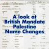 A look at British Mandate Palestine name changes