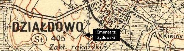 Mapa okolic Dziadowa z 1933 r.