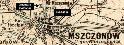 Mapa okolic Mszczonowa z 1937 roku. 
