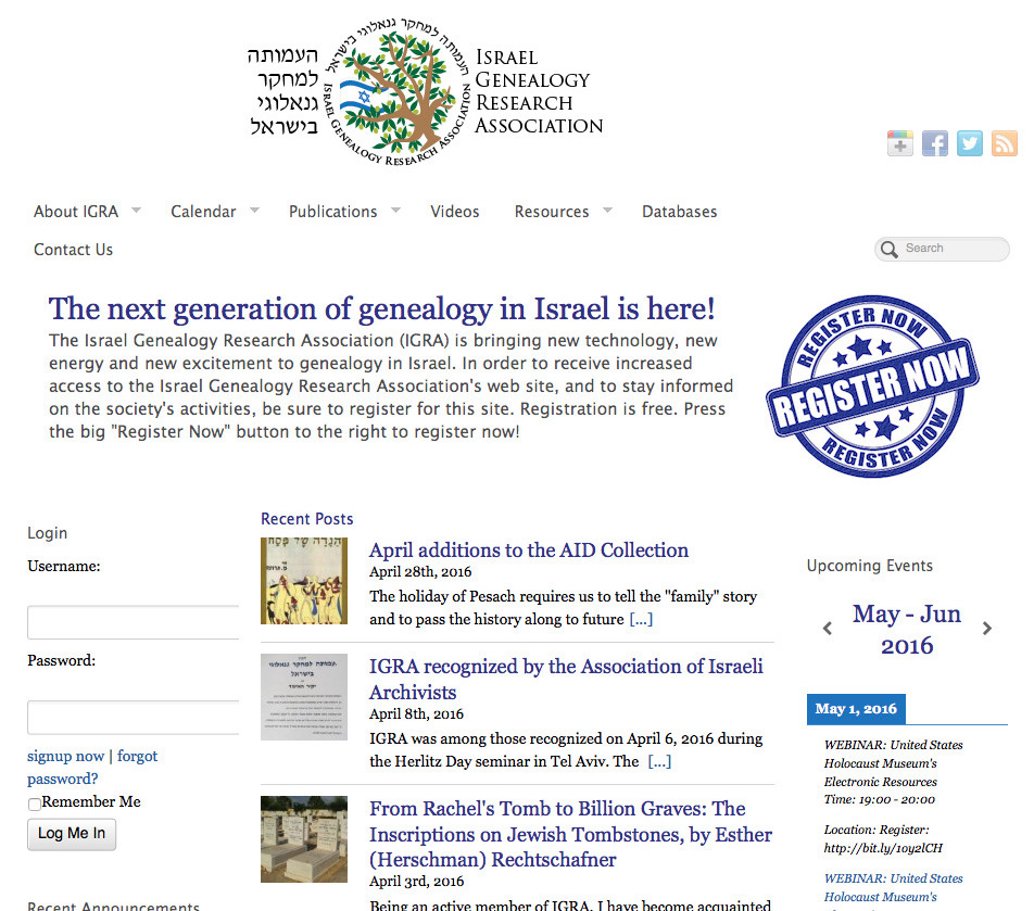 Israel Genealogy Research Association (IGRA) - Web Site - B&F: Jewish ...