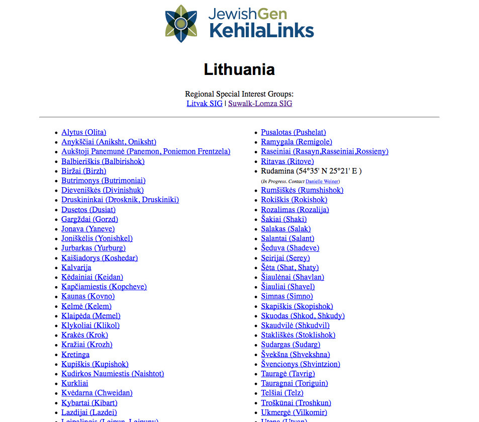 JewishGen KehilaLinks - Lithuania - B&F: Jewish Genealogy And More