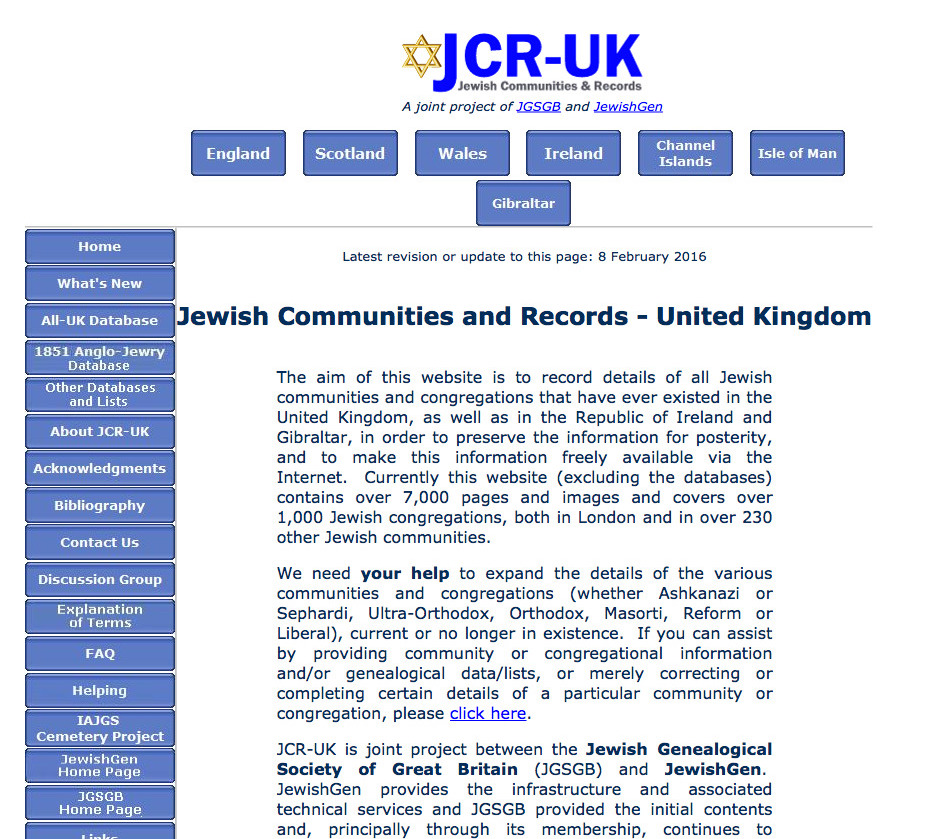 JewishGen - United Kingdom - Jewish Communities And Records - B&F ...