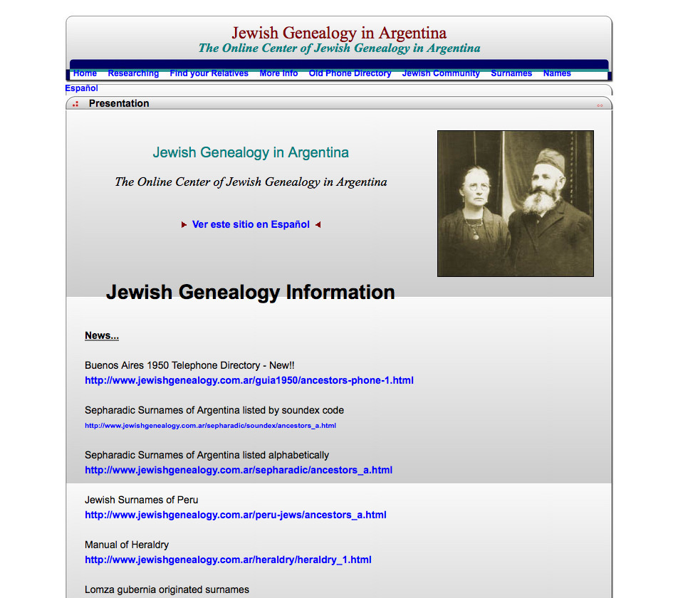 Jewish Genealogy In Argentina - Web Site - B&F: Jewish Genealogy And More