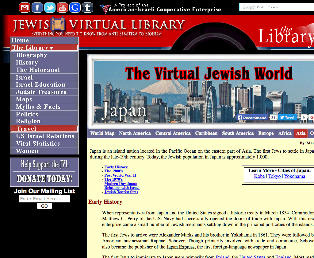 Virtual Jewish Library – Japan - B&F: Jewish Genealogy And More