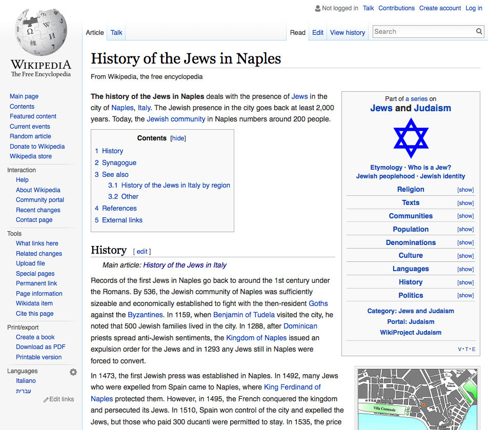 Wikipedia History Of The Jews In Naples B F Jewish Genealogy And More Wikipedia history of the jews in naples b f jewish genealogy and more