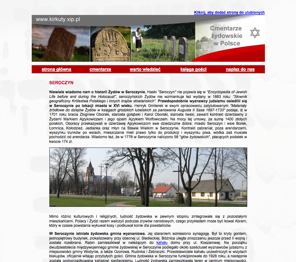 cmentarzezydowskie.pl Seroczyn B&F Jewish Genealogy and More