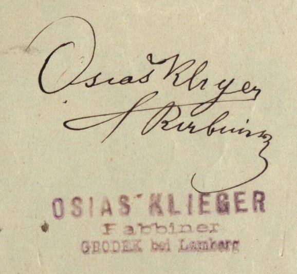 Gródek - 1903 - Rabbi Osias Klieger
