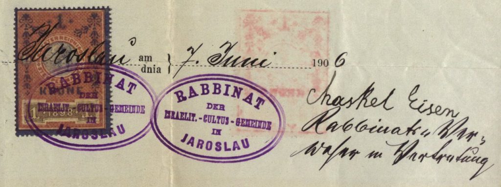 Jarosław - 1906 - Rabbinate
