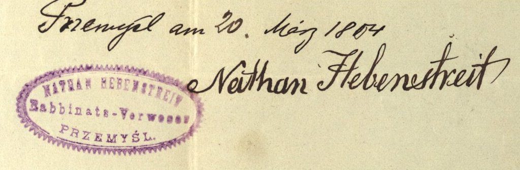 Przemyśl - 1904 - Rabbi Nathan Hebenstreit
